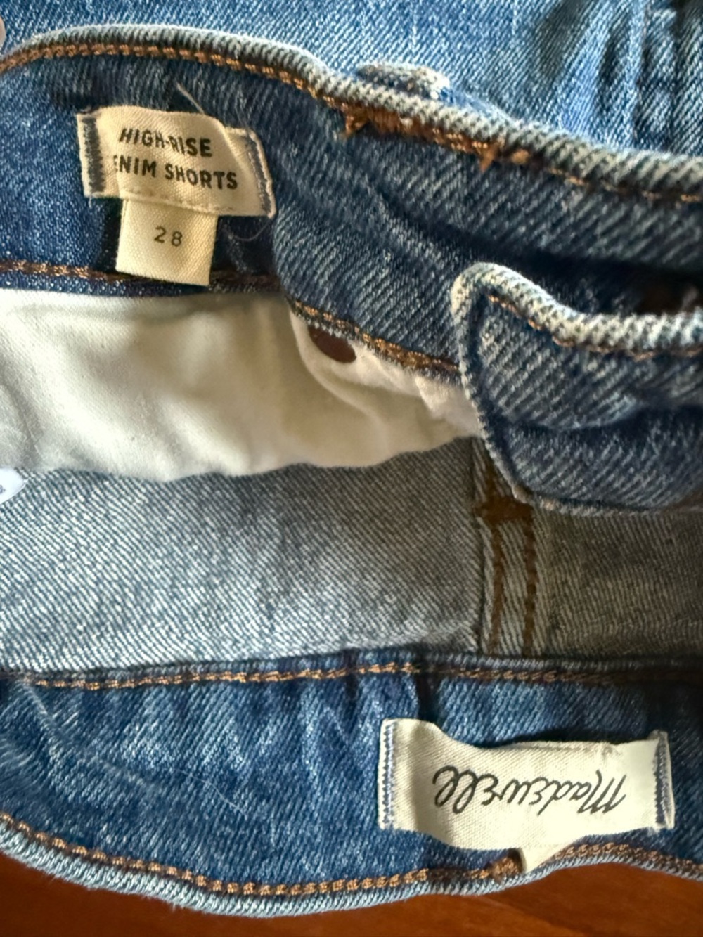 Madewell Blue High-Rise Denim Shorts - Picture 2 of 3